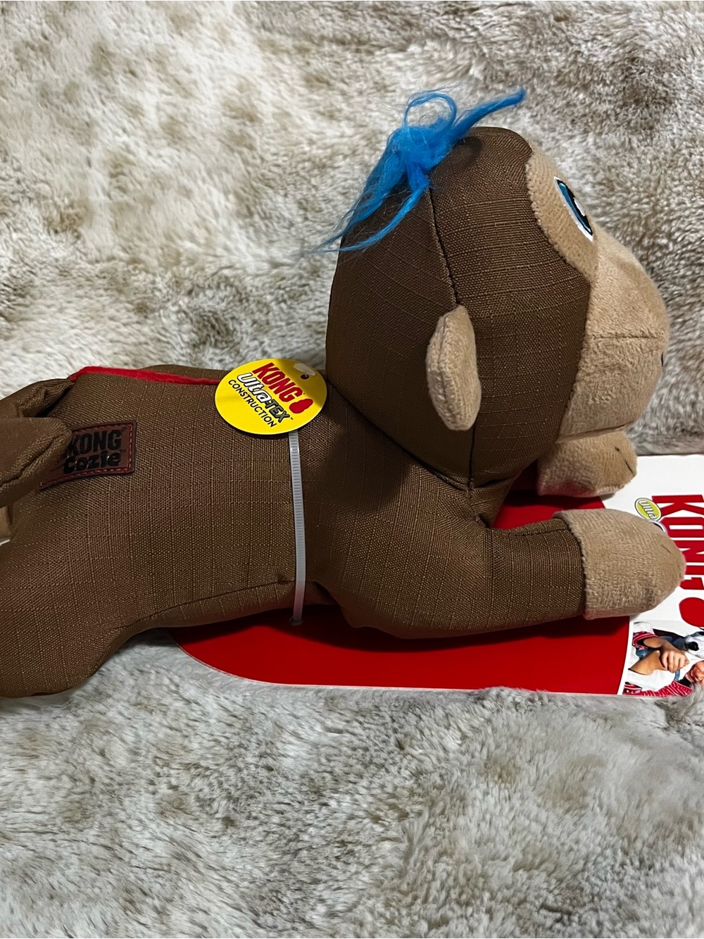 KONG Cozie Ultra Monkey Dog Toy, Medium, Brown